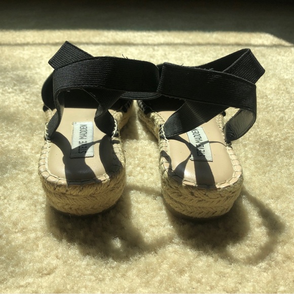 Steve Madden Black Suede Espadrilles Size 6.5 - Picture 6 of 6